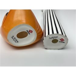 Dennis China Works vase with fluted rim together with three Cmielow figures and Beswick Silhouette vase of Girl with the Pearl earring, Beswick vase H22cm 