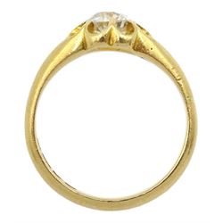Early 20th century 18ct gold single stone old cut diamond ring, Chester 1913, diamond approx 0.65 carat