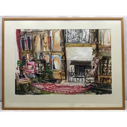 Sarah Godfrey (British 20th Century): 'Burton Agnes Hall' Driffield, mixed media signed titled and dated '98, 60cm x 89cm