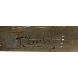 Walter Linsley Meegan (British c1860-1944): Scarborough Harbour, oil on canvas signed 23cm x 34cm