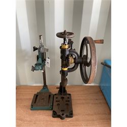 Vertical drill stand and vintage hand cranked pillar drill - THIS LOT IS TO BE COLLECTED BY APPOINTMENT FROM DUGGLEBY STORAGE, GREAT HILL, EASTFIELD, SCARBOROUGH, YO11 3TX