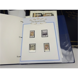  Large collection of stamps relating mostly to the British Royal Family, in thirteen 'The Royal Family' binders, including 'Her Majesty Queen Elizabeth The Queen Mother 90 Glorious Years', '95th Birthday', 'The Royal Wedding', 'Royal Silver Wedding', 'Diana Princess of Wales', mint and used stamps, FDCs etc (13)  