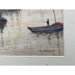 W Tetley (British Early 20th century): Whitby, pair watercolours signed 25cm x 36cm (2) (unframed)
