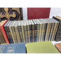 Butler, Alban and Kelly, Bernard; lives of the saints, six volumes, Stevenson, R.L. The Works of Tusitala Ed twenty one volumes, Holy Bible and other books, in two boxes  
