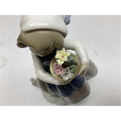 Three Lladro Flower Girls figures, comprising Sweet Scent no 5221, Pretty Pickings no 5222 and Spring is Here no 5223, largest example H18cm 