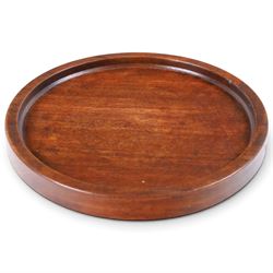 William IV figured mahogany tea caddy enclosing three hinge top lift-out compartments, together with 18th century mahogany tea caddy and circular mahogany coaster, William IV H15cm
