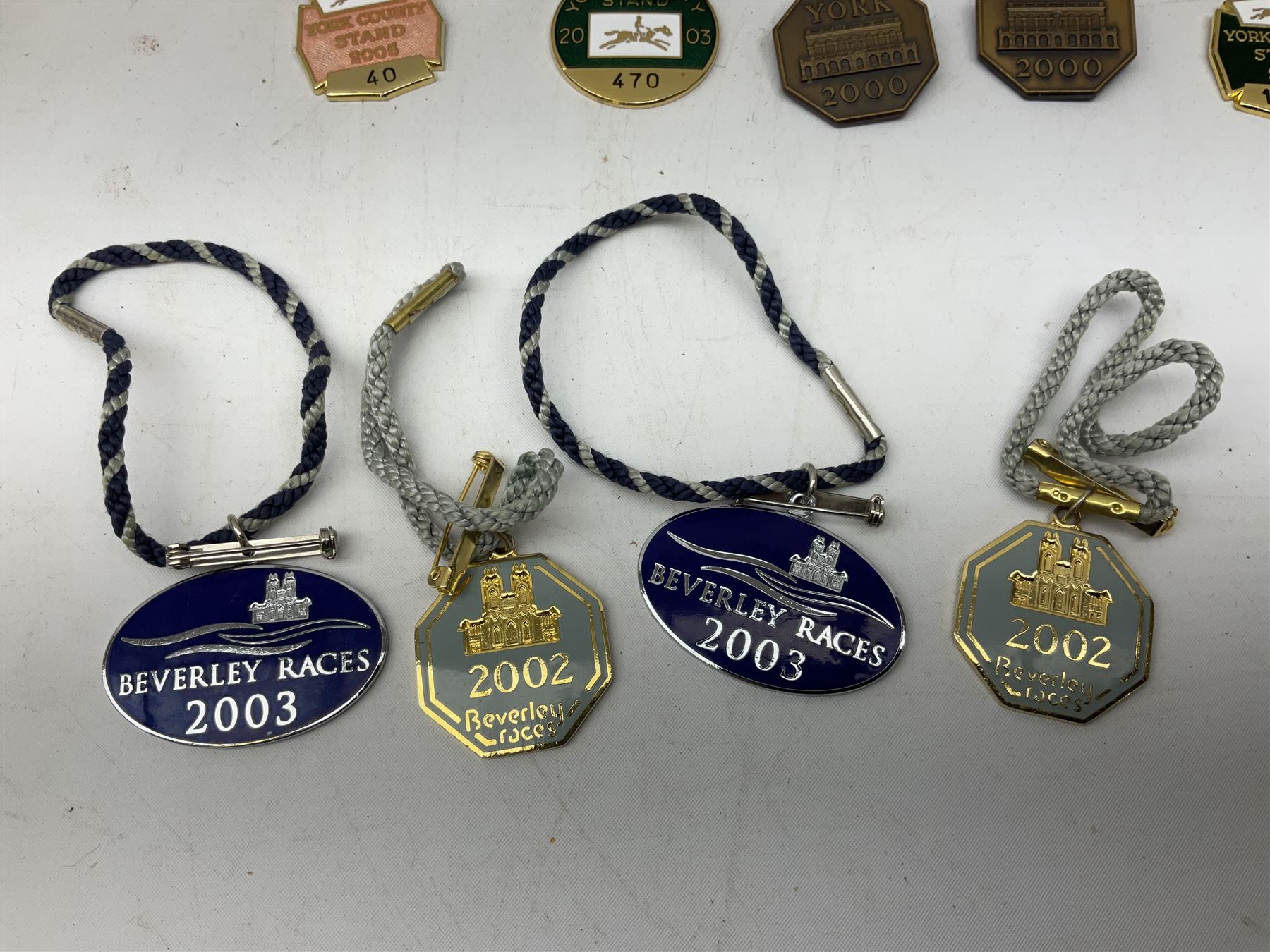 Thirty nine enamelled horse racing badges, to include badges from York, Ripon, Beverley Goodwood etc