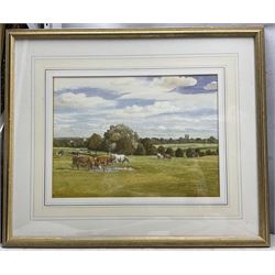 David C Bell (British 1950-): 'St Elstan' Hull Trawler, watercolour signed 25cm x 34cm; Michael Anthony Clark (British 20th century): Cattle Grazing, watercolour signed 29cm x 51cm (2)