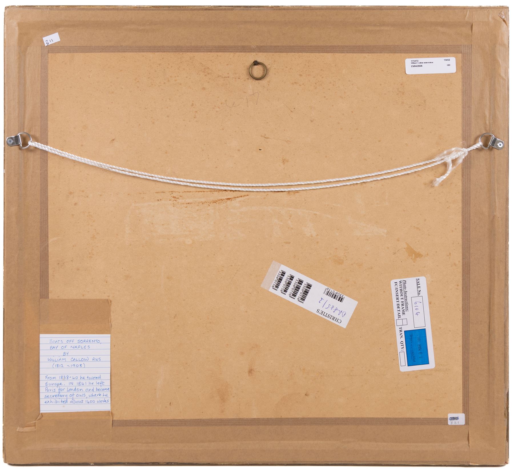 William Callow (British 1812-1908): Boats off Sorento - Bay of Naples, watercolour signed 22cm x 31cm 