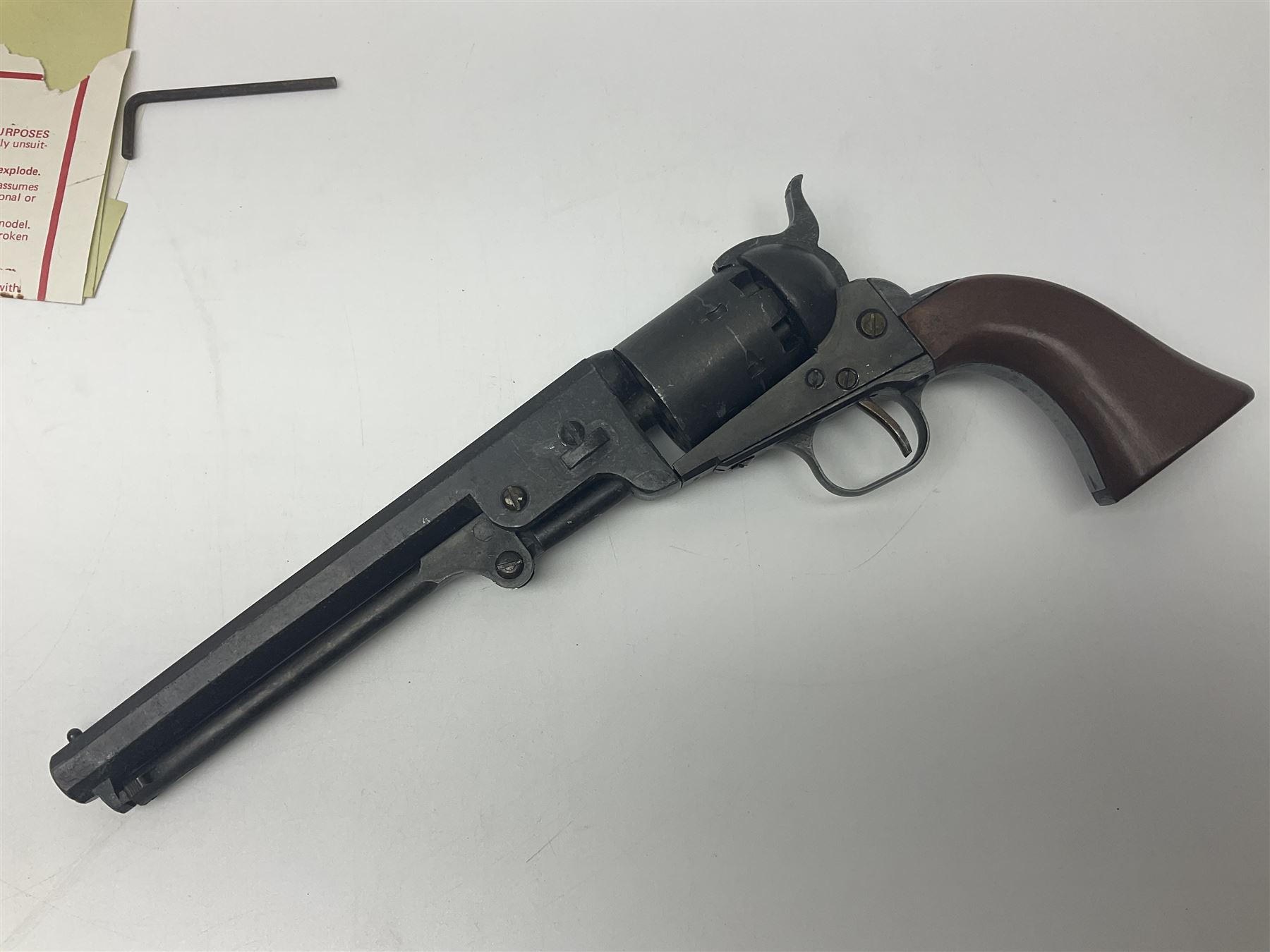 Modern Replica Models Japan non-firing copy of an 1851 Navy percussion cap revolver, .36 cal, boxed with paperwork, L31cm - Disposed 25.06.25 - Notified 24.07.25