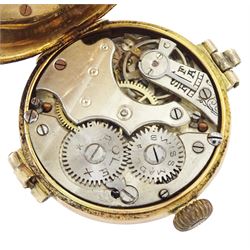 Rolex early 20th century 9ct rose gold manual wind wristwatch, white enamel dial with Arabic hour markers, London import mark 1916