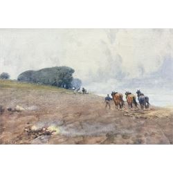 Mary S Hagarty (British fl.1885-1930): Ploughing, watercolour signed 23cm x 33cm