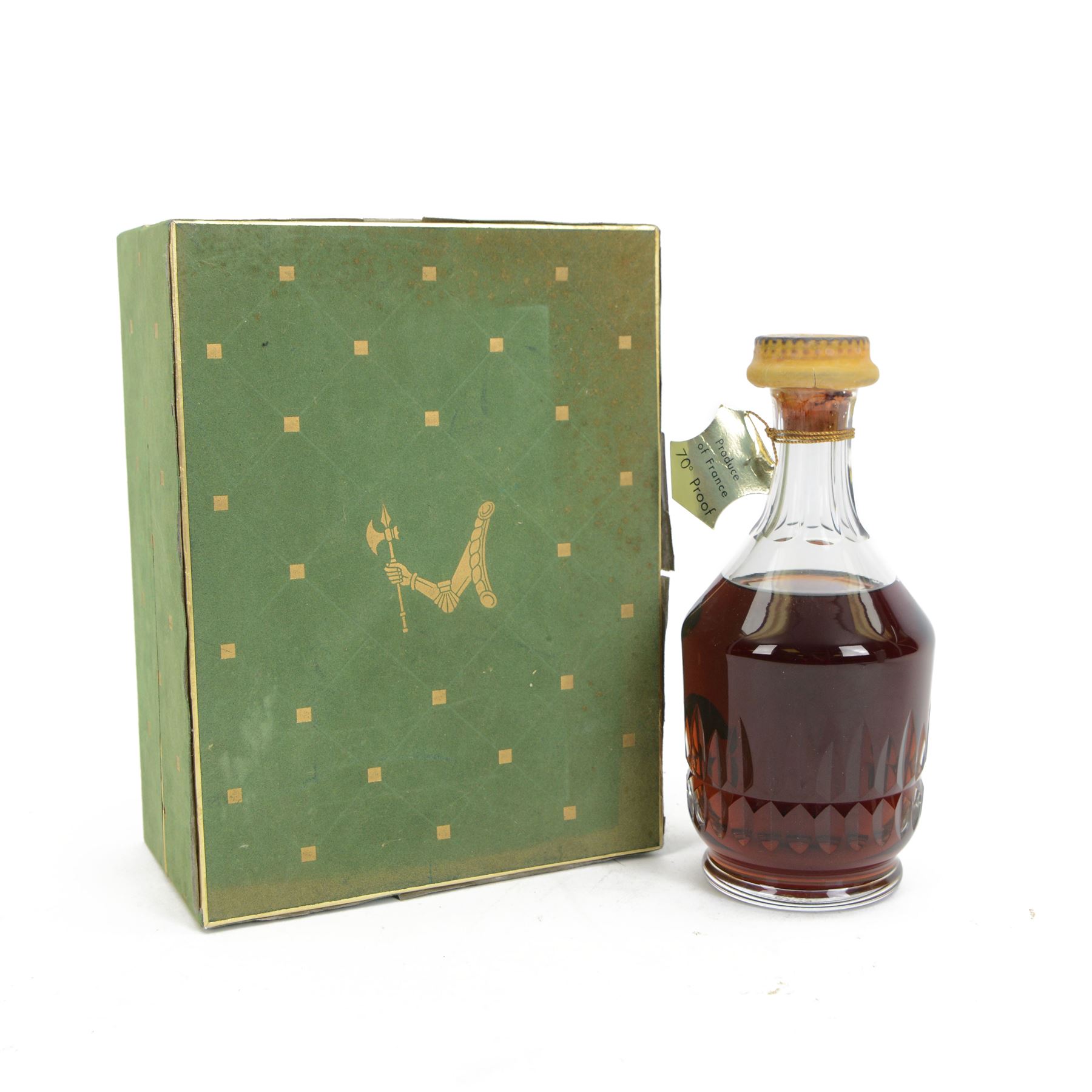Hennessy extra grande fine champagne cognac, bottled 1961, unknown contents 70% proof, in cut glass decanter made by Baccarat of Paris, with certificate and in original presentation box 