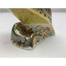 Royal Crown Derby Citron Cockatoo, with gold stopper, H13cm 