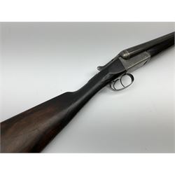 Charles Boswell 12-bore side-by-side double barrel box-lock non-ejector sporting gun, with 71.5cm sleeved barrels, thumb safety, walnut stock with chequered grip and fore-end, serial no.12720, L112.5cm overall SHOTGUN CERTIFICATE REQUIRED