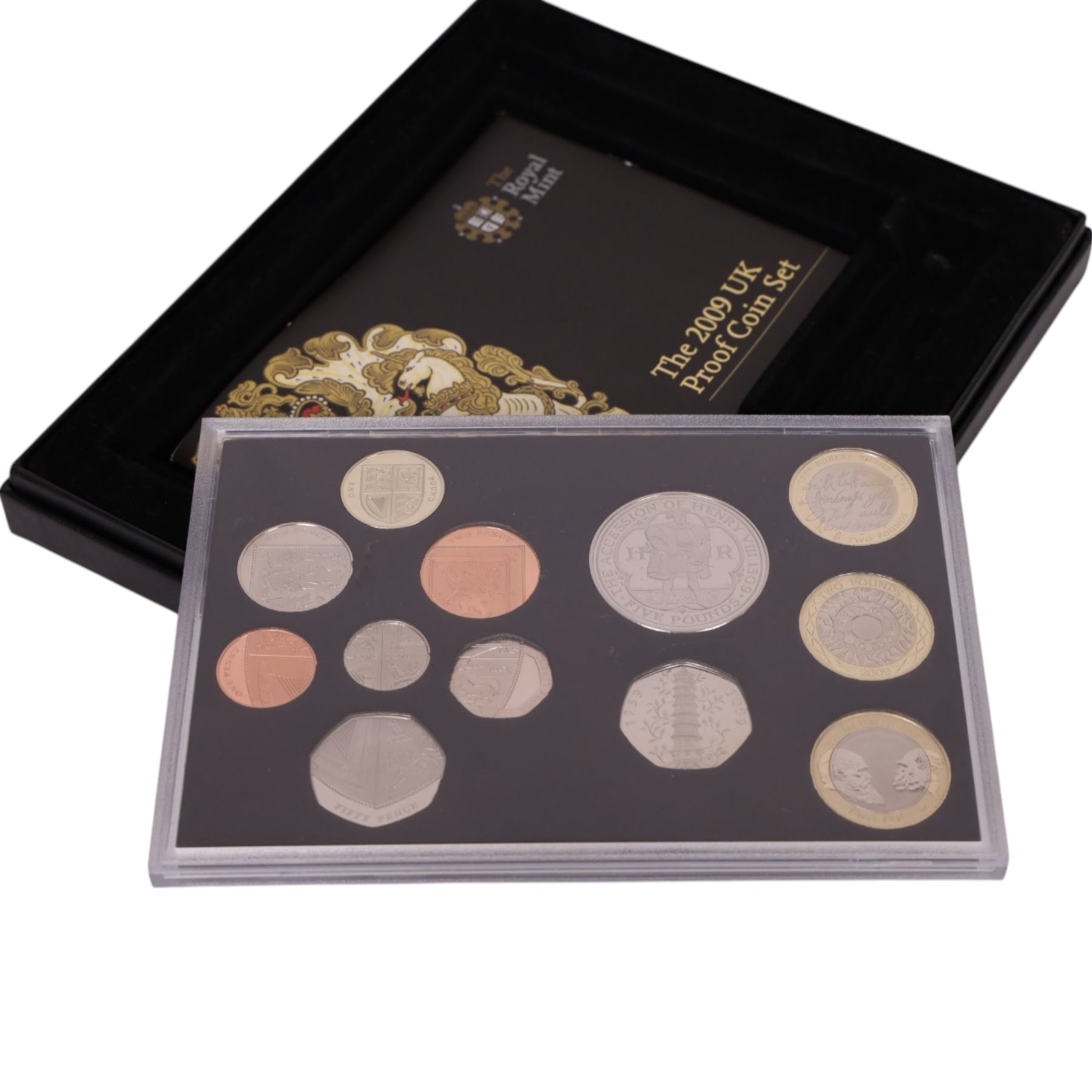 The Royal Mint United Kingdom 2009 proof coin set, including Kew Gardens fifty pence, boxed with certificate