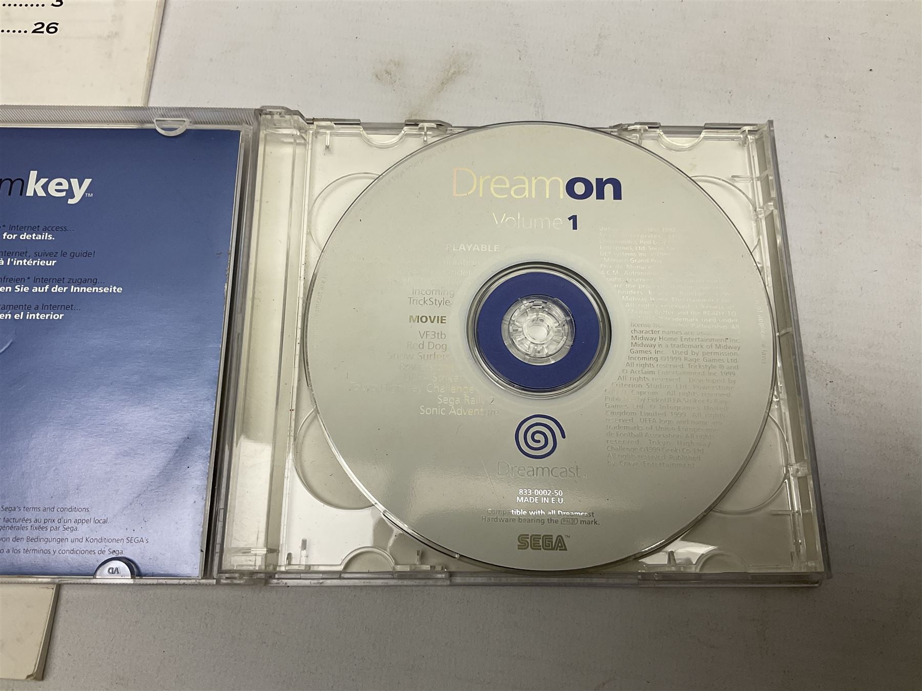 Dreamcast console, one controller, original instruction booklet with magazine and four games, ‘Aerowings’, ‘Buggy Heat’, ‘ Racing Simulation Monaco Grand Prix’ and ‘Who Wants to be a Millionaire’, all in original cases with instruction booklets 