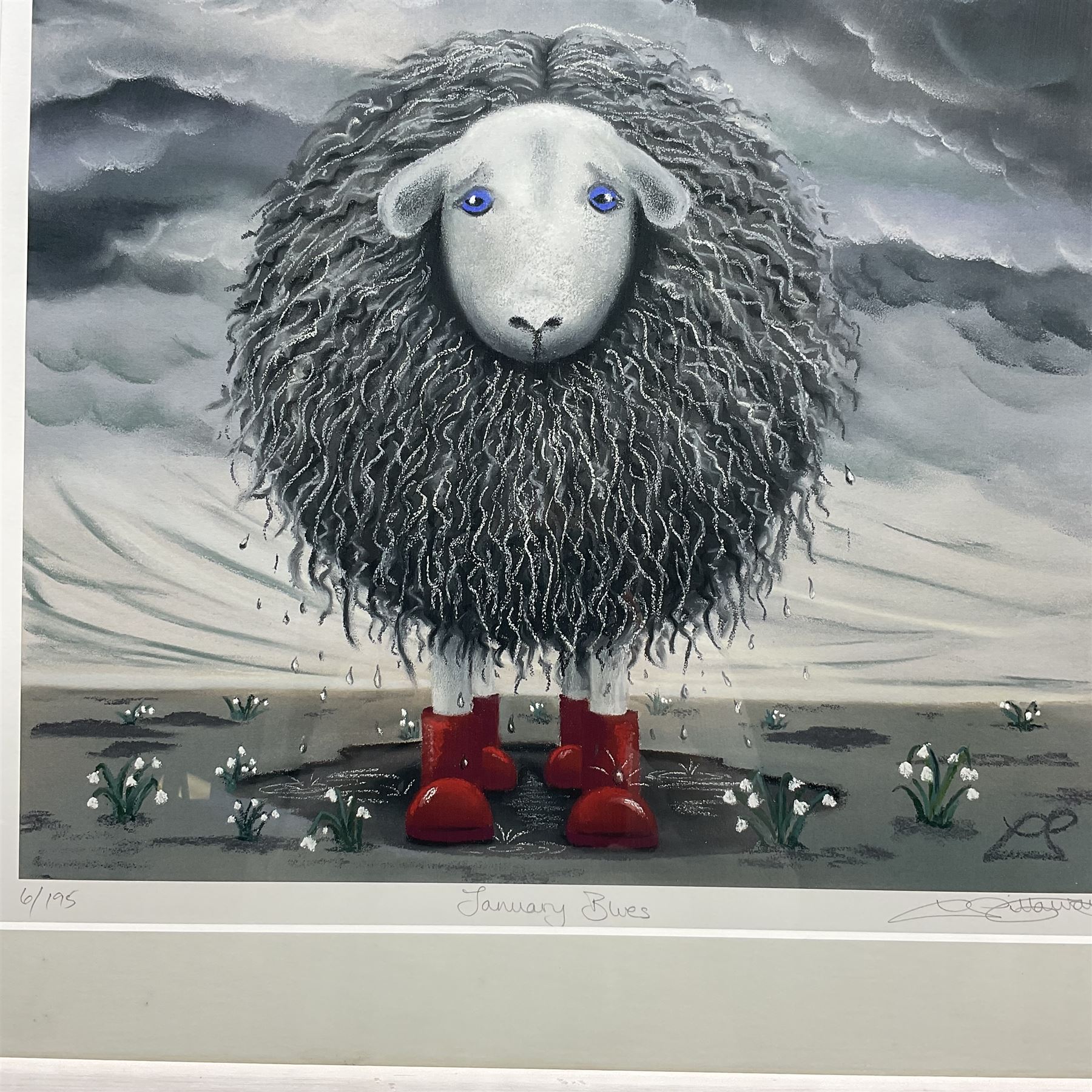 Lucy Pittaway (Yorkshire Contemporary): 'January Blues', limited edition print signed titled and numbered 6/195 in pencil, 48cm x 48cm 