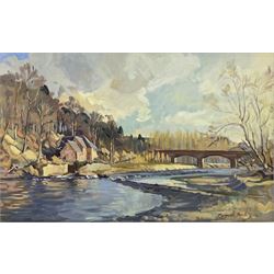 Margaret Peach (British 20th century): Swains Lane Wellington, oil on canvas signed 44cm x 70cm