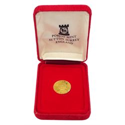 Isle of Man 1980  'Queen Mother's 80th Birthday', 9ct gold crown, boxed with certificate