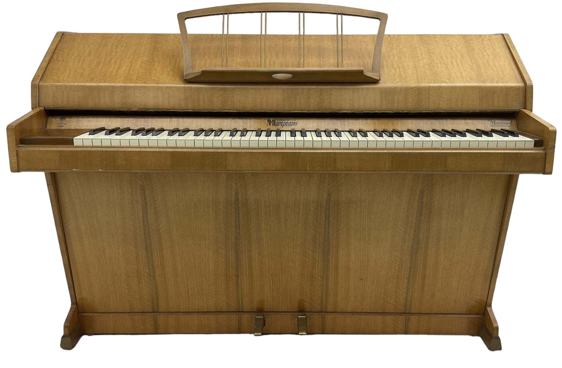 Evestaff - 'Minipiano' mid-20th century walnut cased piano, iron framed and overstrung movment