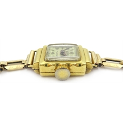  9ct gold dress ring, hallmarked and 18ct gold watch, stamped 750 on gold-plated strap  