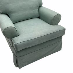 Multi-York - traditional shaped armchair upholstered in light blue fabric