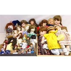  Kammer & Reinhardt reproduction dolls incl. 'Elsie', three by Gillie Charlson, Sigikid and other porcelain, wax and composite dolls (qty)  