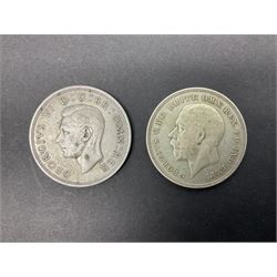 King George V 1935 crown coin and King George VI 1937 crown coin (2)