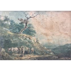 Nicholas Pocock (British 1740-1821): Travellers, watercolour unsigned c.1791, 40cm x 56cm 
Provenance: private collection, purchased Mallams Ltd 11th July 2018 Lot 461, then sold with its signed pair