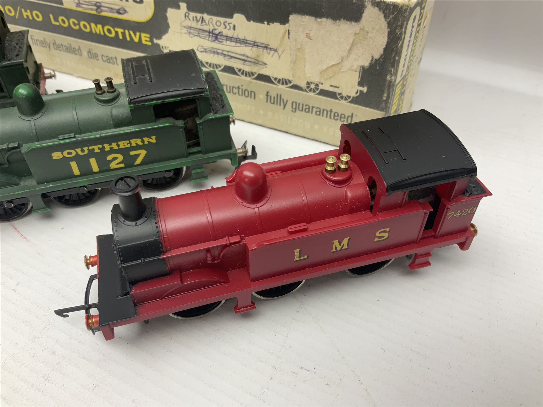 Wrenn '00' gauge - five Class R1 0-6-0 tank locomotives - No.7420 in LMS Red; No.31337 in BR Black; No.31340 in BR Malachite Green; No.1127 in Southern Green; all in boxes with instructions; and No.1127 in Southern Green; in associated Wrenn box (5)