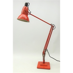  Herbert Terry & Sons Anglepoise orange finish lamp, on stepped base   