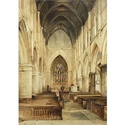 Henry Barlow Carter (British 1804-1868): Interior of St Mary’s Church Scarborough, watercolour signed and dated 1851, 37cm x 26cm 
Provenance: a wedding gift to the vendor's grandparents in 1905, thence by descent