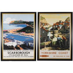 Two reproduction British Railway posters, comprising Yorkshire Coast and Scarborough examp...