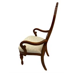 Lexington - Classical design walnut extending dining table, with two leaves; and ten chairs with upholstered seats