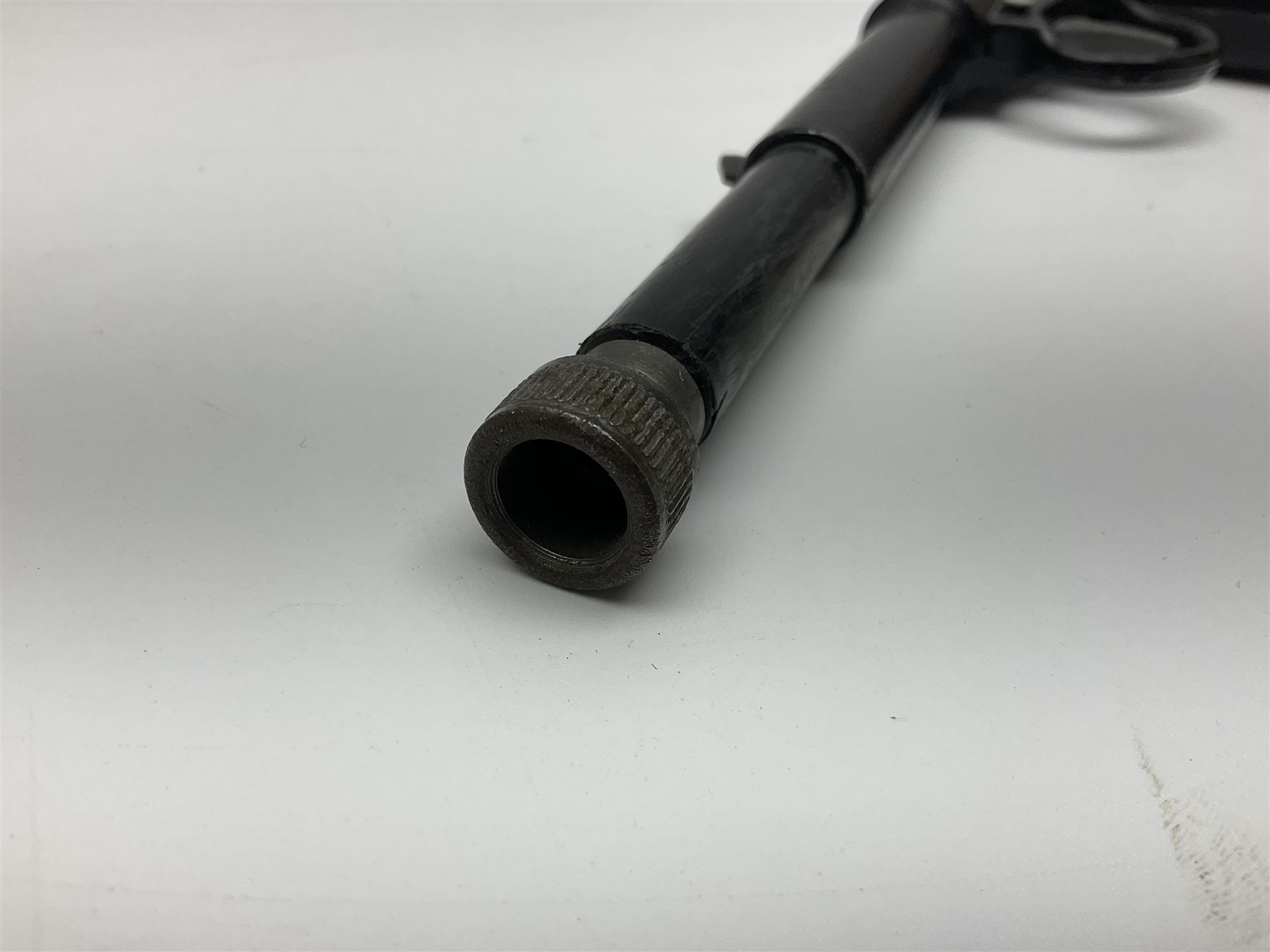 Webley & Scott Premier .177 over lever air pistol, no.2360, with chequered bakelite grip L24cm overall; Diana SP50 .177 plunge barrel air pistol; and T.J. Harrington & Son 'The Gat' .177 plunge barrel air pistol; NB: AGE RESTRICTIONS APPLY TO THE PURCHASE OF THIS LOT (3)