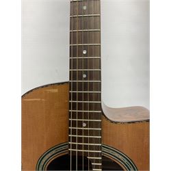 Spanish Gitano Manuel Rodriguez EMC1 Maccaferri acoustic guitar, c2000, the cedar top with D-hole, L98cm overall; in lightweight hard carrying case.