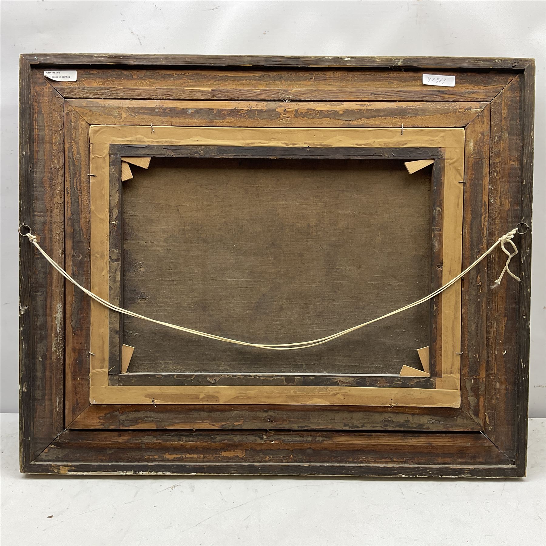 T Stephenson (British 19th century): Richmond Castle from the River Swale, oil on canvas signed and dated '94, housed in ornate gilt frame with foliate design 44cm x 59cm