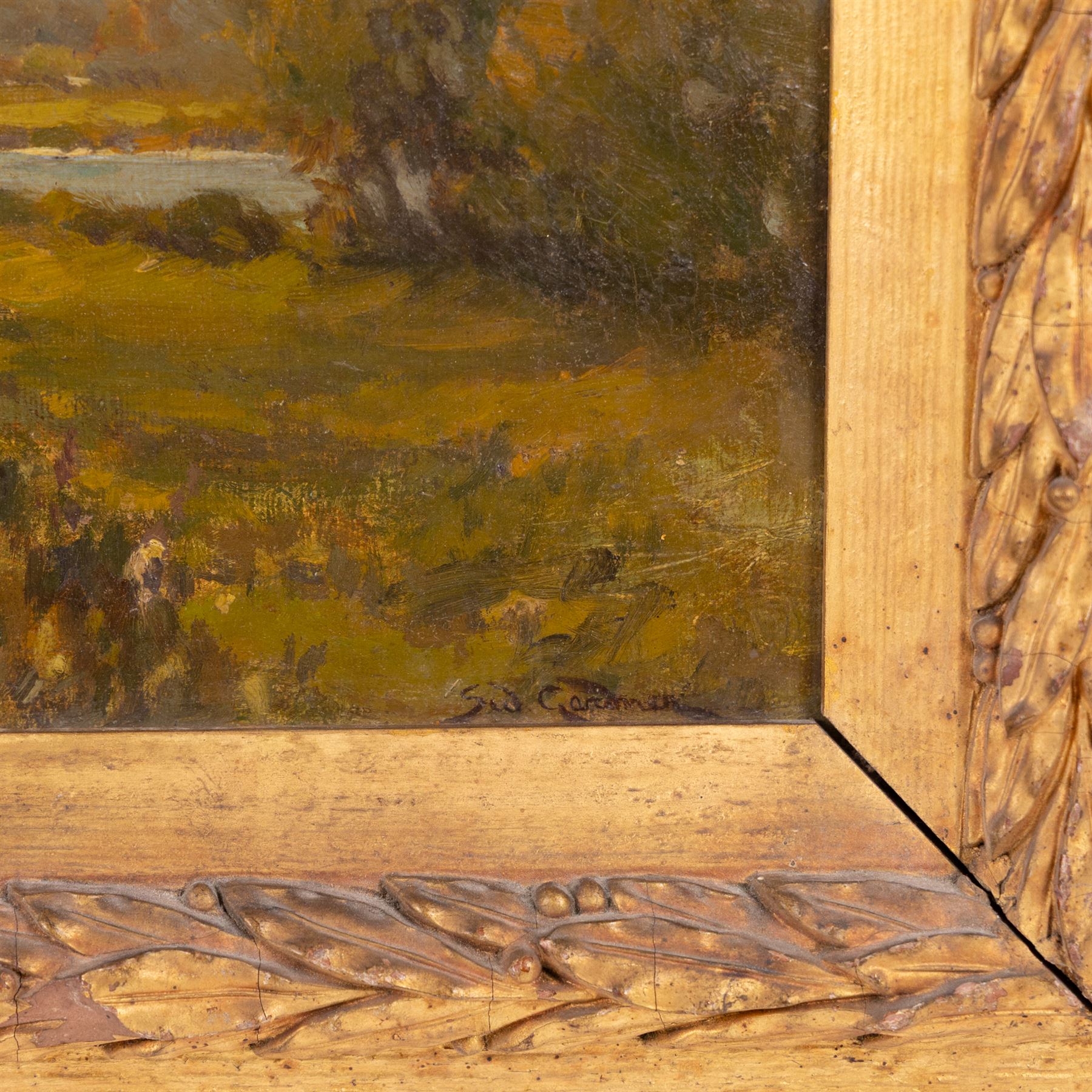 Sidney Valentine Gardner (Staithes Group 1869-1957): 'In the Valley of the Lathkill - Peak of Derbyshire' and Lakeside Landscape, two oils on canvas board signed, one titled verso 24cm x 34cm 