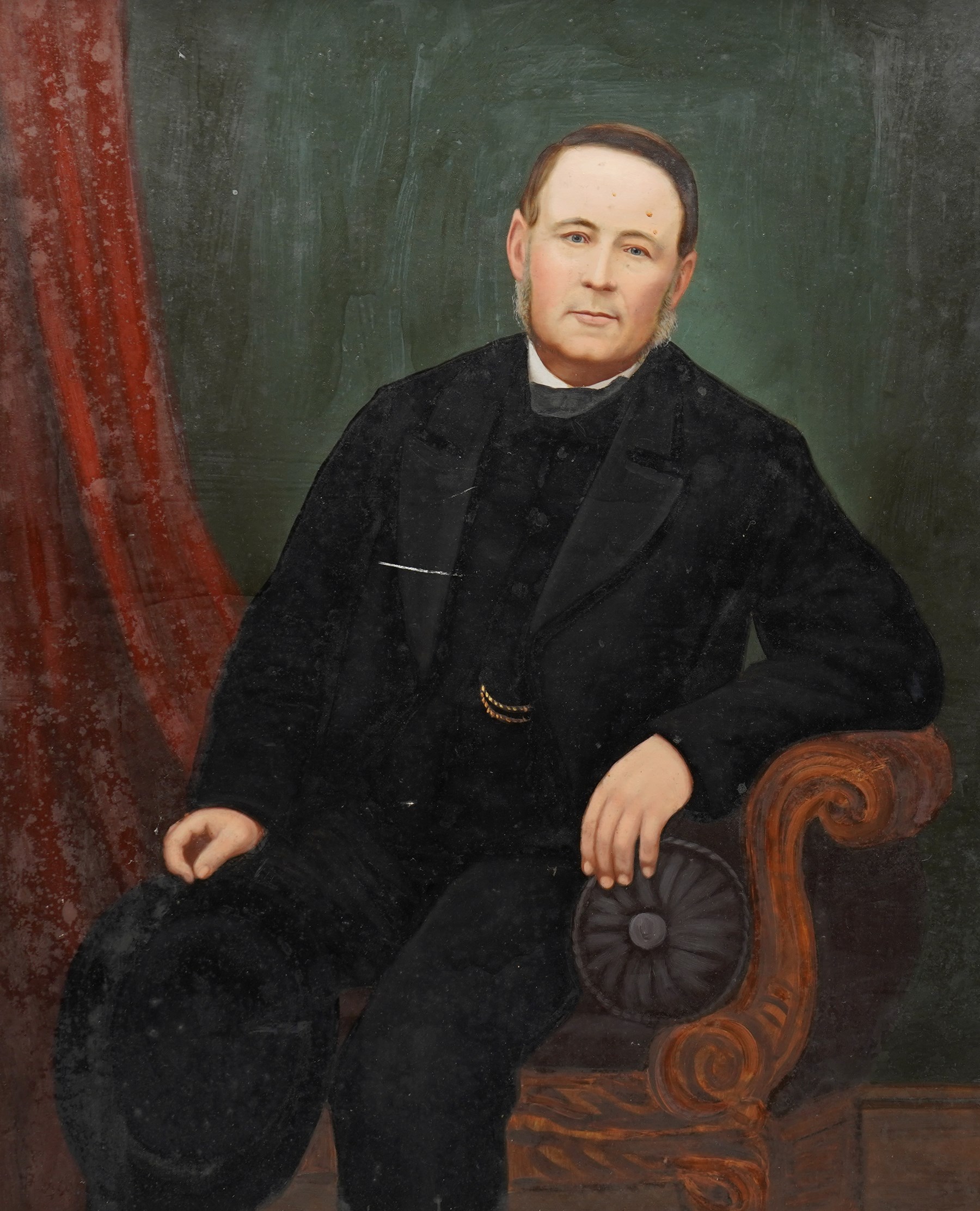 English School (19th/20th century): Portrait of a Victorian Gentleman, oil on canvas unsigned 53cm x 43cm