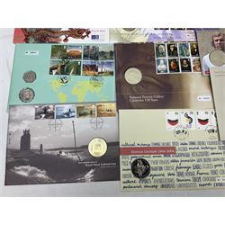 Twenty-two medallic or coin first day covers, including '50th Anniversary of the End of the Second World War' containing 1995 two pounds, 'A Celebration of Football' containing 1996 two pounds etc