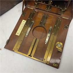 Sanderson Koilos folding plate camera in mahogany and lacquered brass, with 'Ensign Anastigmat Series IV No 2' lens, serial no 173998, with original leather case