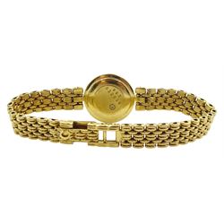Chopard ladies 18ct gold quartz wristwatch, diamond set lugs and a single stone diamond set clasp