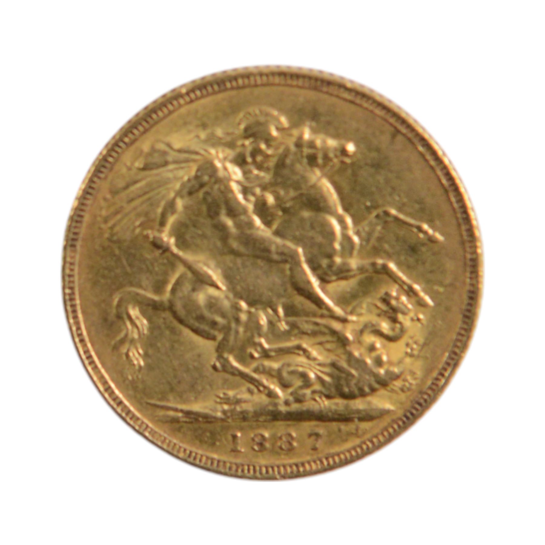 Queen Victoria 1887 gold full sovereign coin