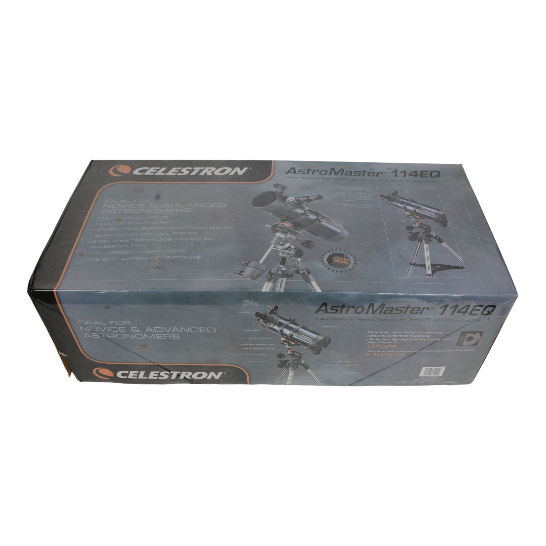 Celestron AstroMaster 114EQ telescope, boxed