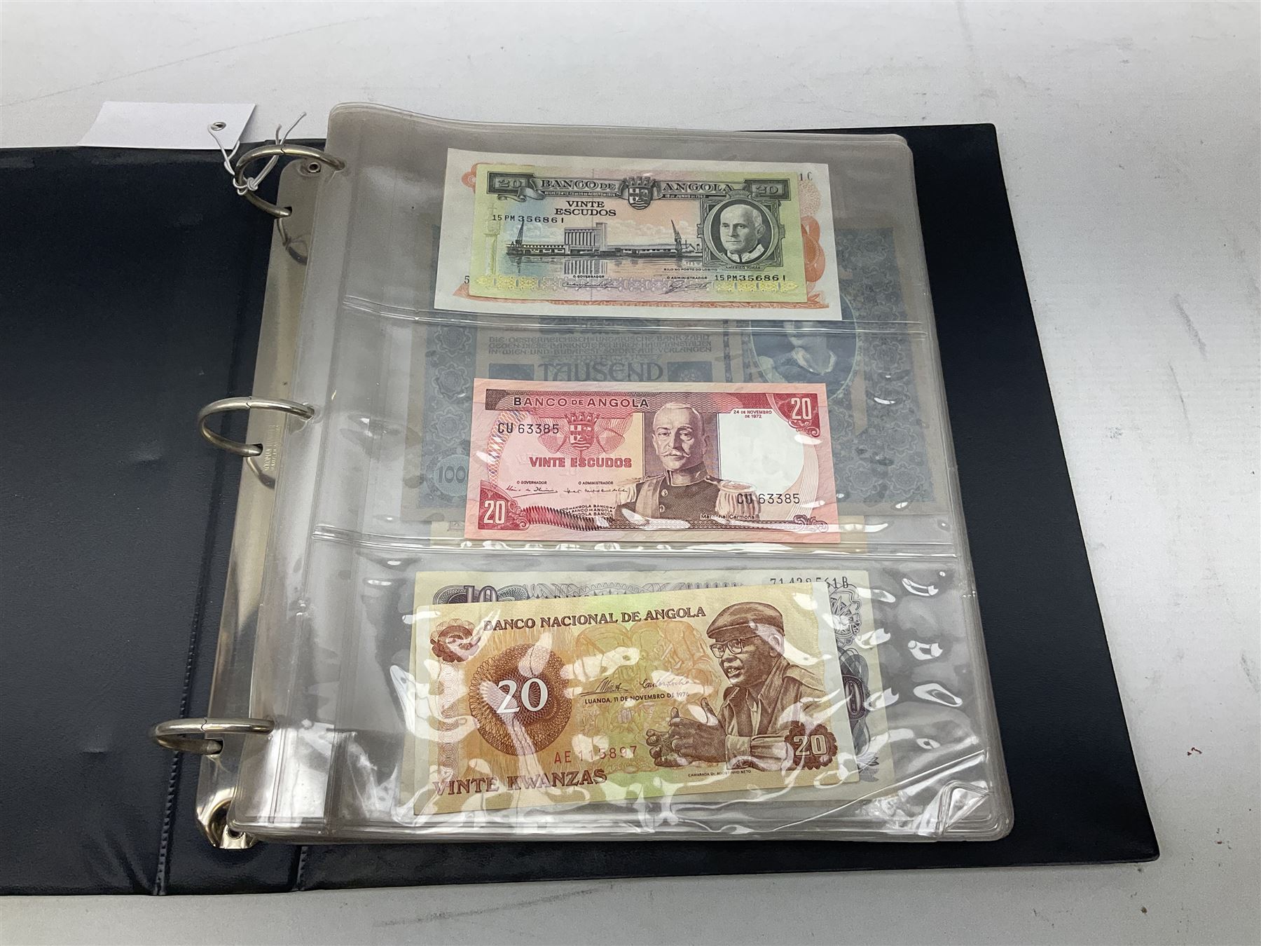 World banknotes, including Queen Elizabeth II The States of Jersey one pound 'DB202703', five pounds 'BB527762' and ten pounds 'AB651481', reserve bank of New Zealand two dollars '1L3 741894', King George V Straits Settlements one dollar 1st January 1935 'F/83 28924', various Bank of England notes etc, housed in two ring binder albums