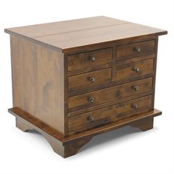 Laura Ashley - 'Garrat Dark Chestnut' birch side table, four short drawers over two longdr...