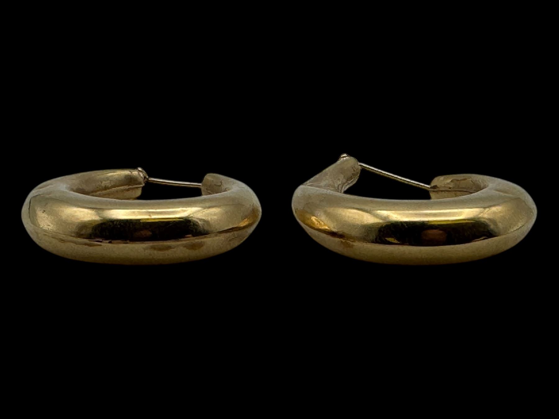 Pair of 14ct gold hoop earrings, stamped 14K