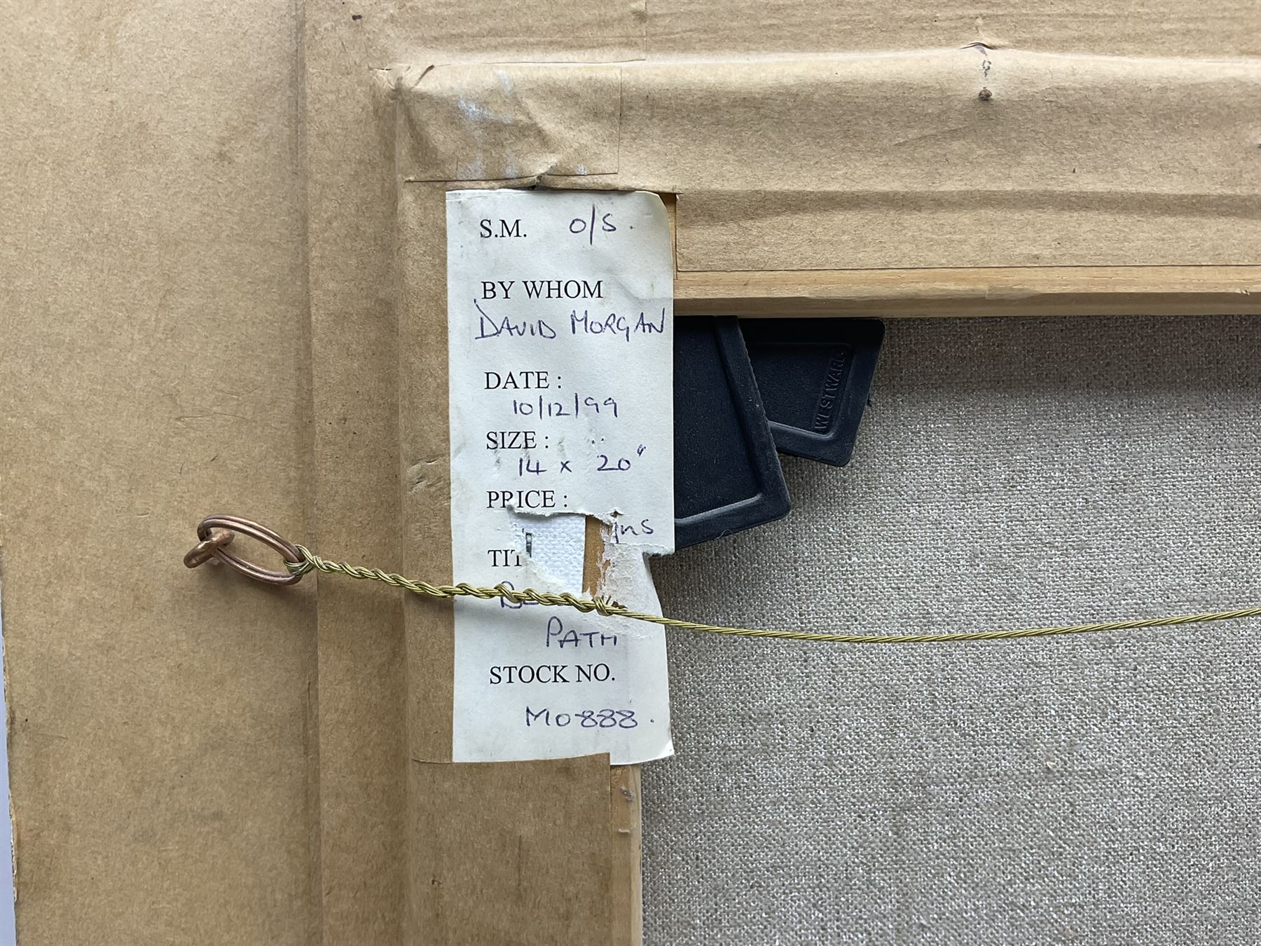 David Morgan (British 1964-): 'Bluebell Path', oil on canvas signed, titled and dated 1999 verso 34cm x 50cm
Provenance: with E Stacy-Marks, Polegate, East Sussex, Stock No.MO888, label verso