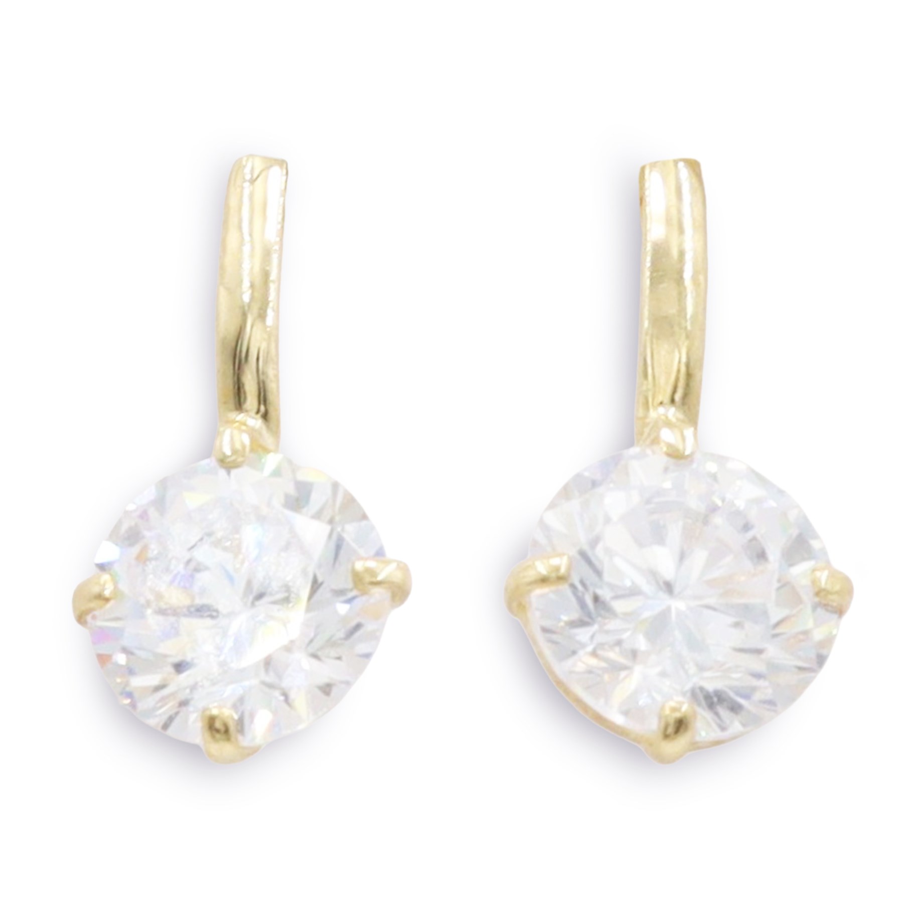 Two pairs of 9ct gold cubic zirconia stud earrings,